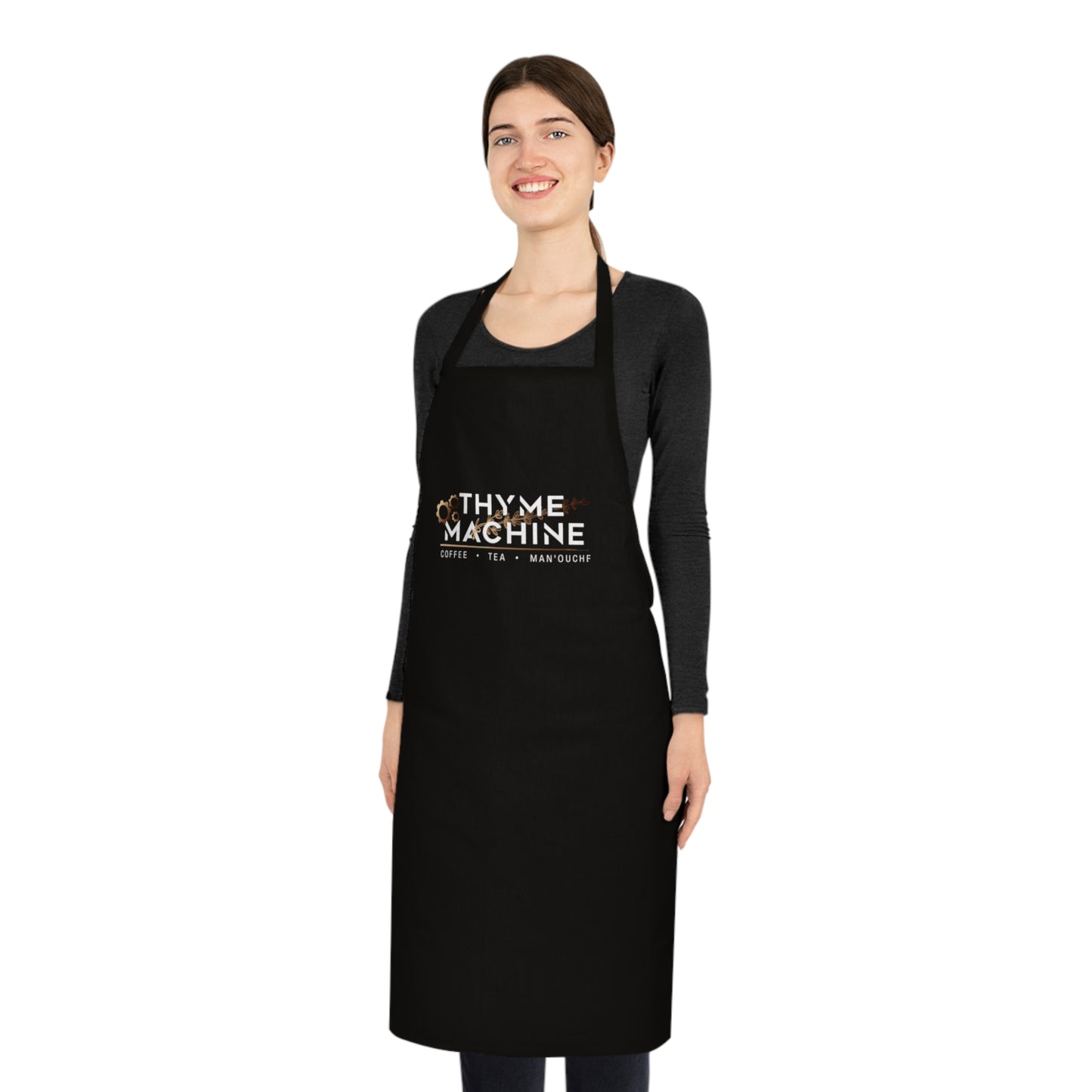 Thyme Machine Cotton Apron – Funny Chef Kitchen Apron for Cooks & Gardeners