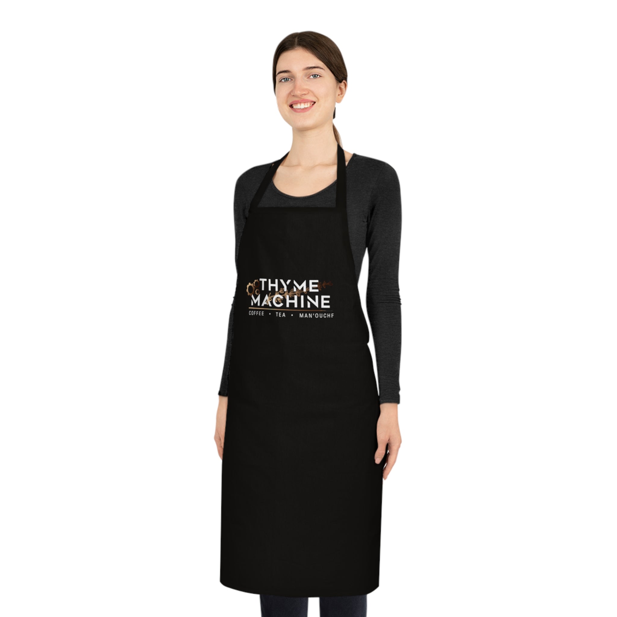 Thyme Machine Cotton Apron – Funny Chef Kitchen Apron for Cooks & Gardeners