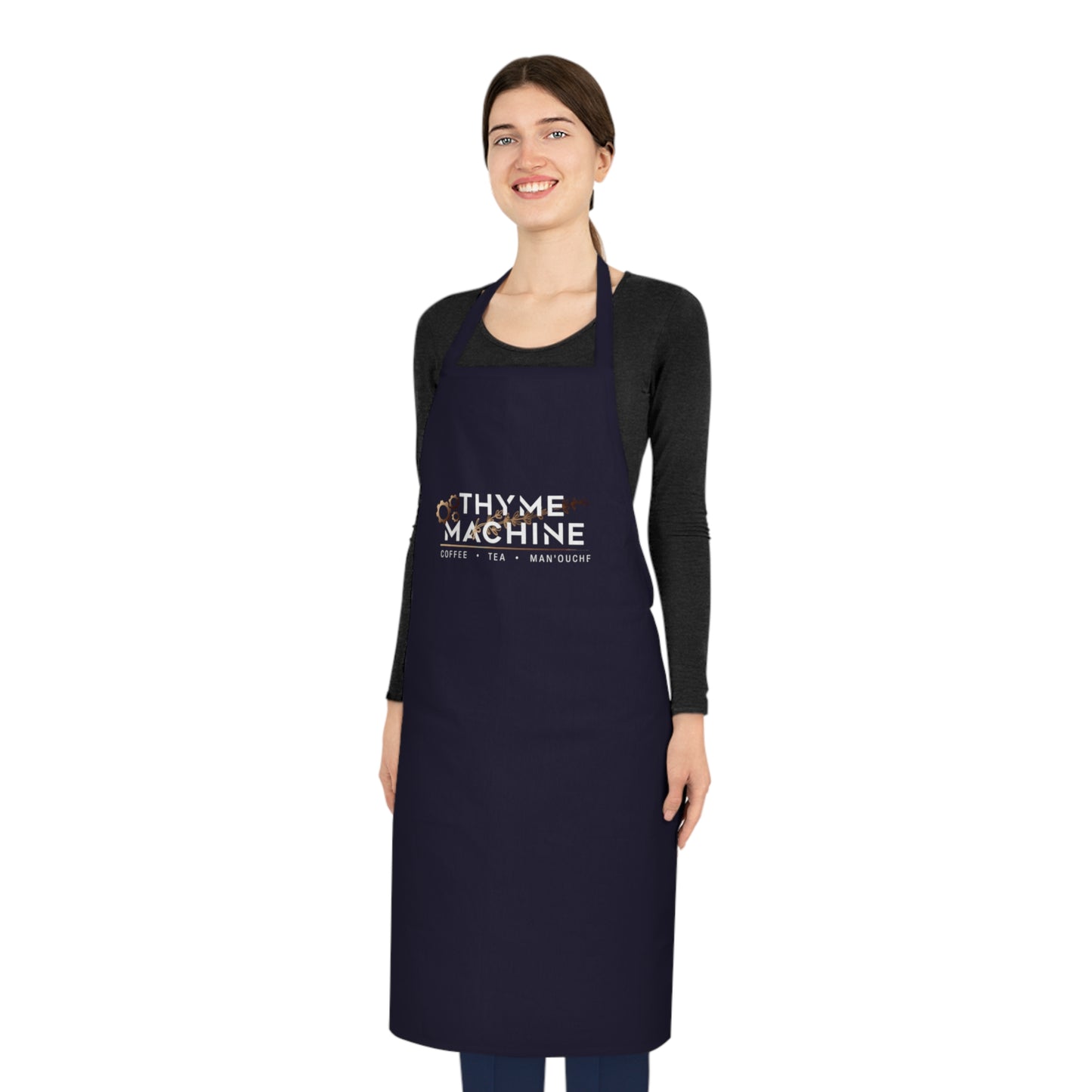 Thyme Machine Cotton Apron – Funny Chef Kitchen Apron for Cooks & Gardeners