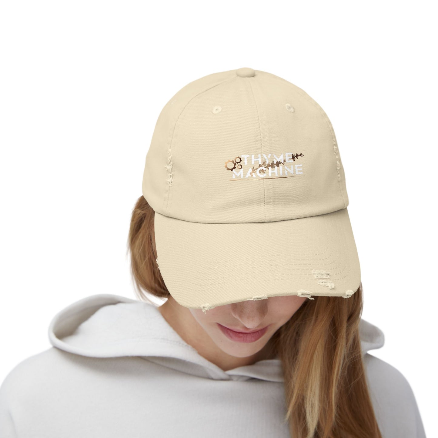 Official Thyme Machine Cafe Logo Distressed Cap – Lebanese Food Truck Hat