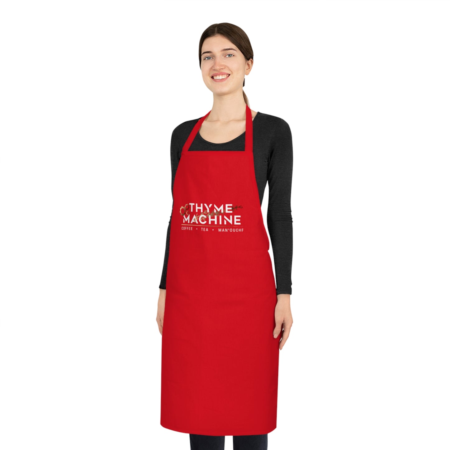 Thyme Machine Cotton Apron – Funny Chef Kitchen Apron for Cooks & Gardeners